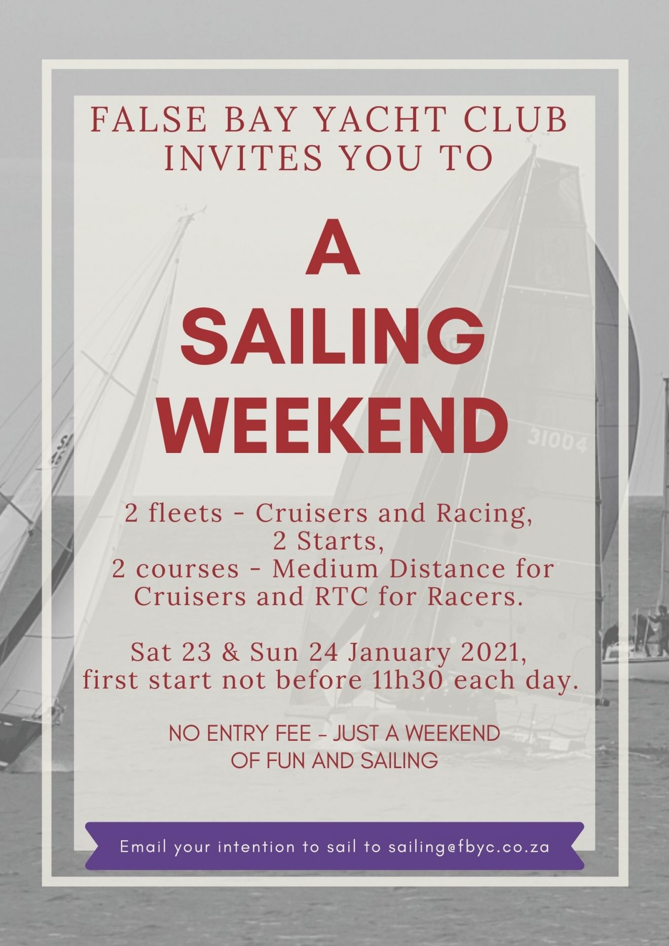 False Bay Yacht Club Invites you to Jan 2021